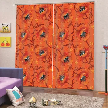 

Flower Thicken Fabric Blackout Curtains for Living Room Kitchen High Shading Modern Curtains for Bedroom Window Blinds Drapes