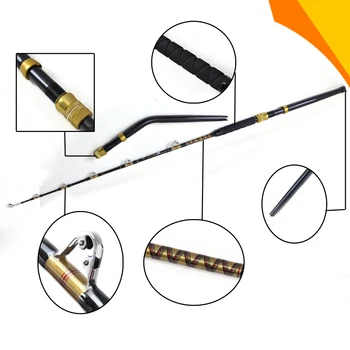 

OLOEY Fishing Rod Trolling Carbon Boat Jigging Spinning Fiber Yellow Fin Series Trolling Rod roller guide Cheap Fishing Rods