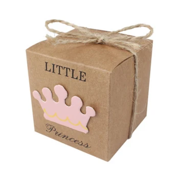 

50pcs Baby Birthday Sweet Candy Gift Box Baptism Party Christening Decor 5.3cm*5.3cm*5.3cm/2in*2in*2in