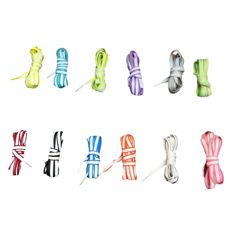 Creative Double-sided Reflective Shoelaces Fashion Tide Night Running Sports Shoes Hot Selling Wholesale Warning Laces