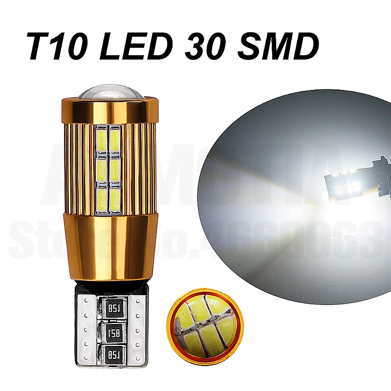 100x T10 светодиодный W5W автомобильный светильник 22 27 30 38 SMD luces 3014 Светодиодный s para Автомобильная внутренняя боковая лампа для освещения номерного знака объектив DC 12 В 194
