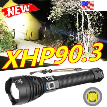 

Brightest XHP90.3 High powerful rechargeable LED Flashlight XHP70.2 lanterna Tactical Light 18650 or 26650 Camping Hunting Lamp