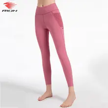 RION, женские штаны для йоги с высокой талией, с карманами, сетчатые, дышащие, пуш-ап, компрессионные, для тренировок, фитнеса, бега, леггинсы, спортивная одежда
