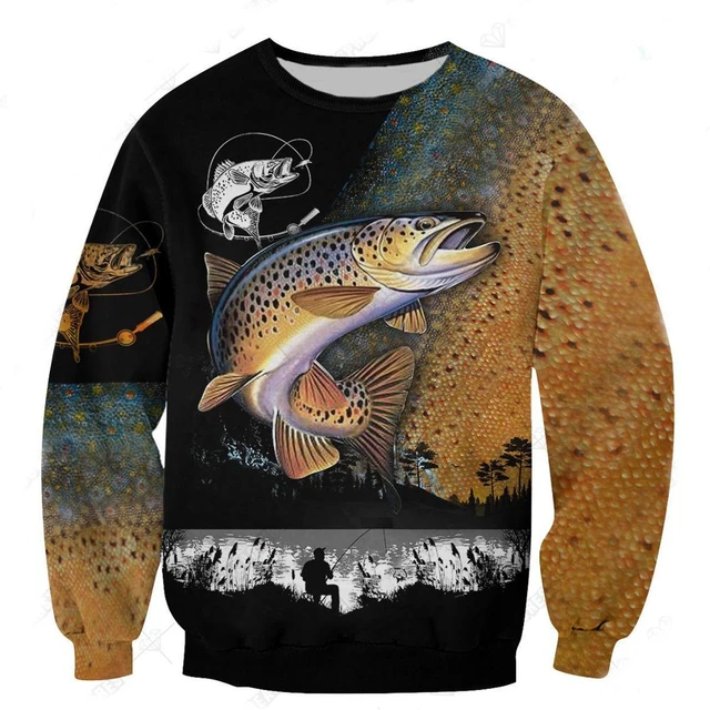 Trout Fishing 3D Printed Mens Hoodie Harajuku Streetwear autumn hoodies  Sweatshirt Unisex Casual Jacket Tracksuits DW0133