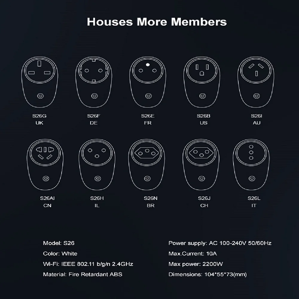 Интеллектуальный выключатель света SONOFF S26/мини Smart Plug EU E/EU