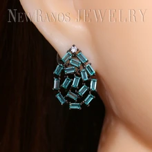 Винтажные серьги-гвоздики с подвесками светло-зеленые натуральные серьги со стразами для женщин модные украшения EFX016482