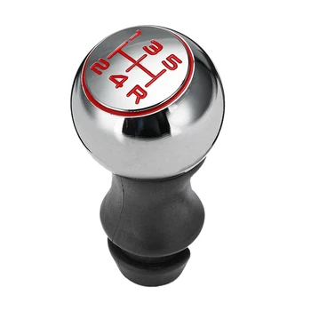 

5 Speed Aluminum Gear Shift Knob for Peugeot 106 206 207 306 307 407 408 508 Silver+Red Number