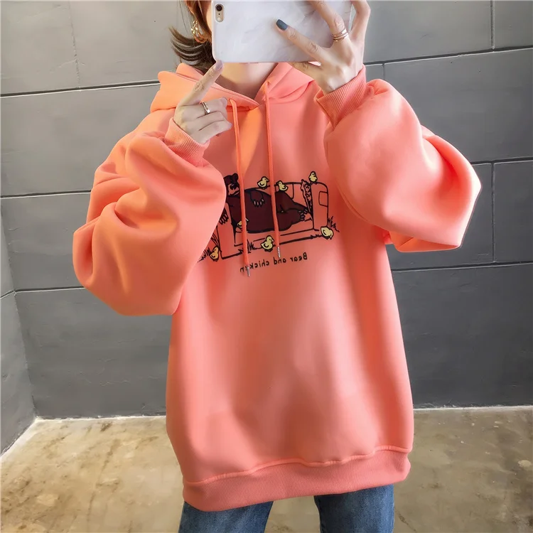Плюс Размер Уличная sudaderas mujer негабаритных женская одежда толстовка с капюшоном kawaii впитывает пот и бархат нижнее белье женские A5634