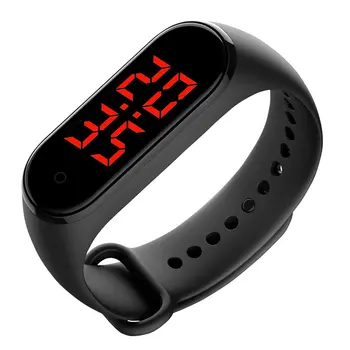 

Body Temperature Monitor Smart Band Bracelet Touch Key Type Led Screen Wrist Smart Watch With 24-Hour Time Display