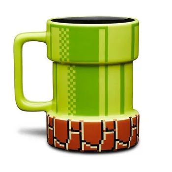 

Super Mario Mug 400ML Creative 3D Pixel Sewer Duct Shape Ceramic White Milk Coffee Mugs Tea Cup Kid Children Birthdays Gift