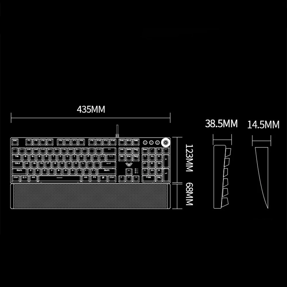 AULA Rotating Macro Backlit Mechanical Keyboard Blue/ Black/Red/Brown Switch 104 Keys LED Computer Gamer Gaming Keyboards