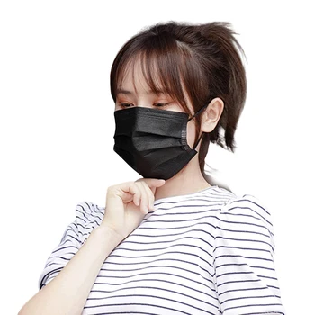 

15PCS Disposable Mouth Guard Breathing Masks 3Ply Anit Dust Droplets Haze Protective Masks Respiratory Face Protection Black