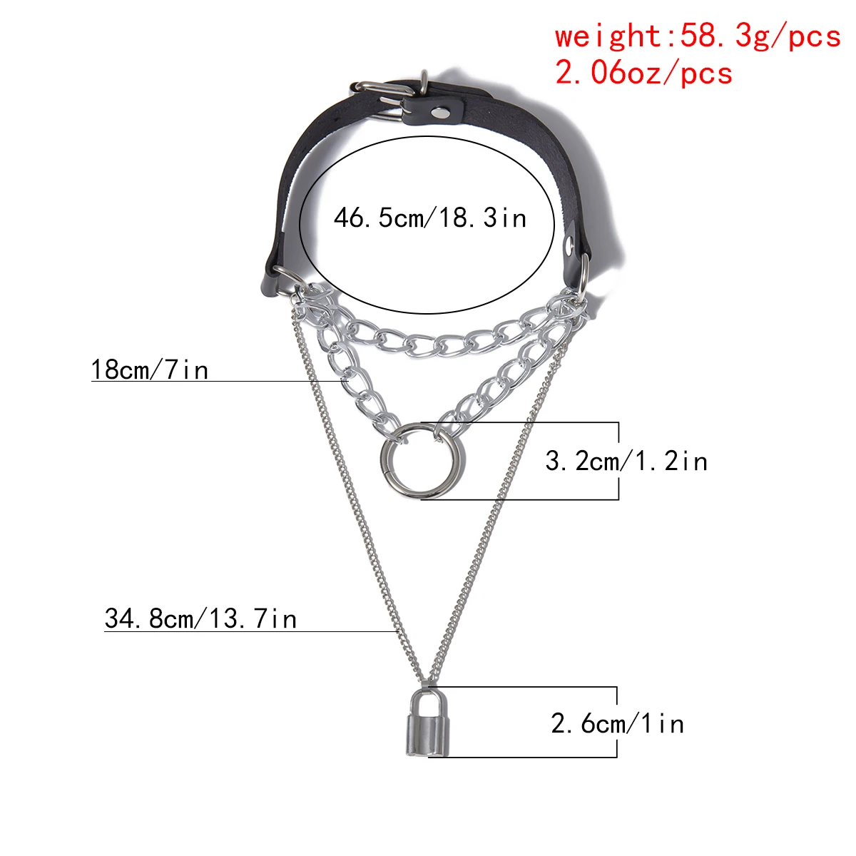 Многослойное ожерелье-чокер в стиле панк с замком для любви, готический висячий замок, подвеска из искусственной кожи, массивная цепочка, ожерелье для женщин, модное ювелирное изделие
