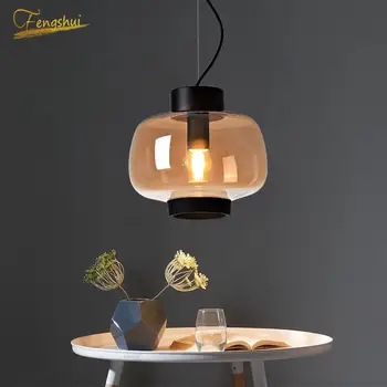 

Modern Creative Glass LED Pendant Lamp Installation Nordic Pendant Lights Lighting Bedroom Living Room Dining Room Hanging Lamp