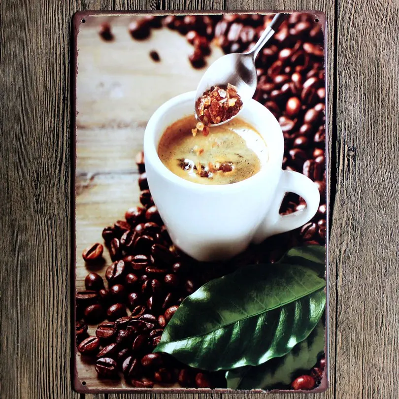 

Coffee Vintage Plaque Painting Metal Wall Art Decor Cafe Pub Cuadros Mix Order 30X20CM A-5504