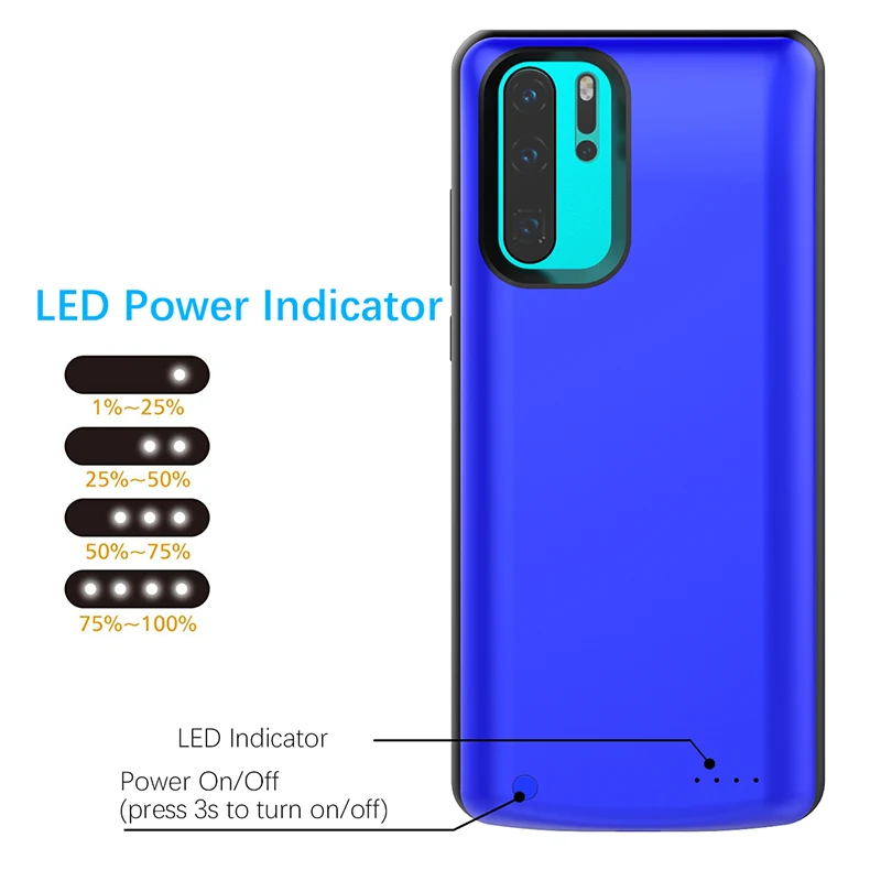 Neng 6500 мА/ч Силиконовый противоударный чехол с аккумулятором для huawei P30, чехол для зарядки аккумулятора, чехол для huawei P30 Pro, чехол