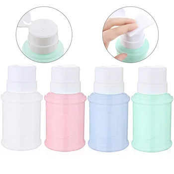 

250ML Nail Art Lace Pattern Liquid Alcohol Press Clear Bottle UV Gel Polish Cleaner Remover Dispenser Pump Storage Container