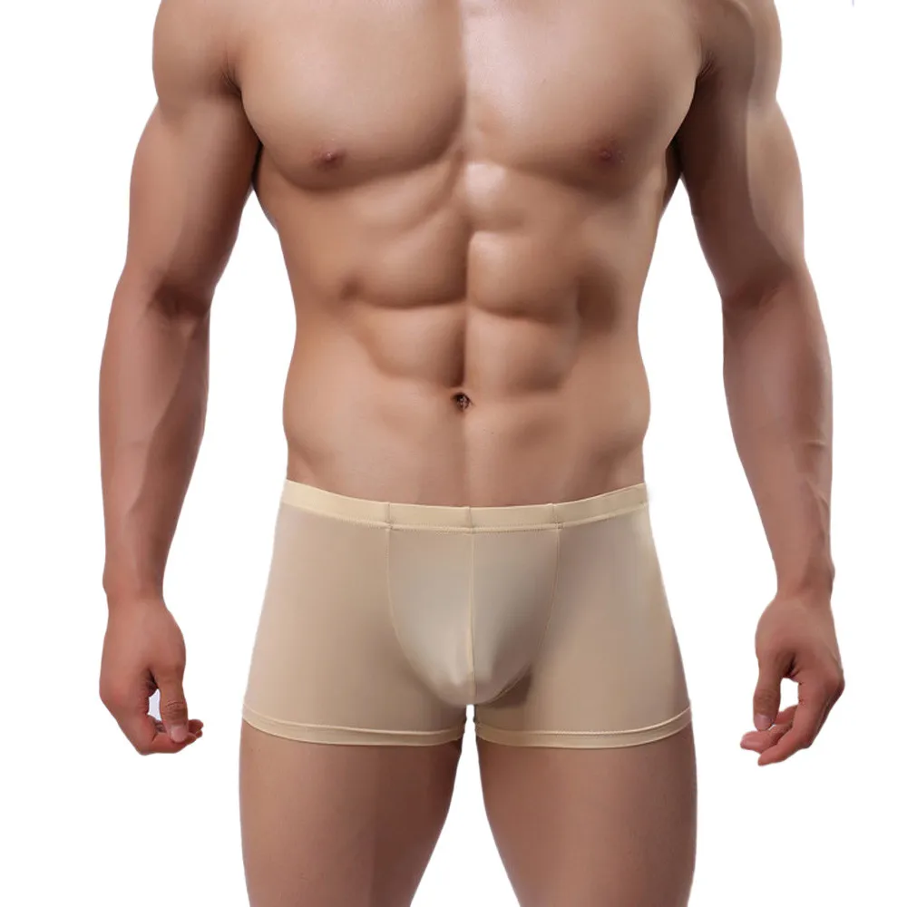 

Men Underwear Sexy Boxer Breathable Underpants Translucent Solid Sexy Boxershorts Breathable Mens Underwear Boxer Homme Bikini