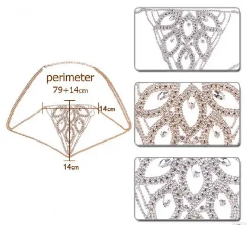 Цепочка для тела со стразами ювелирные изделия талии трусики с узором из листьев для женщин нижнее белье Хрустальная цепочка сексуальные трусики бикини украшения для тела