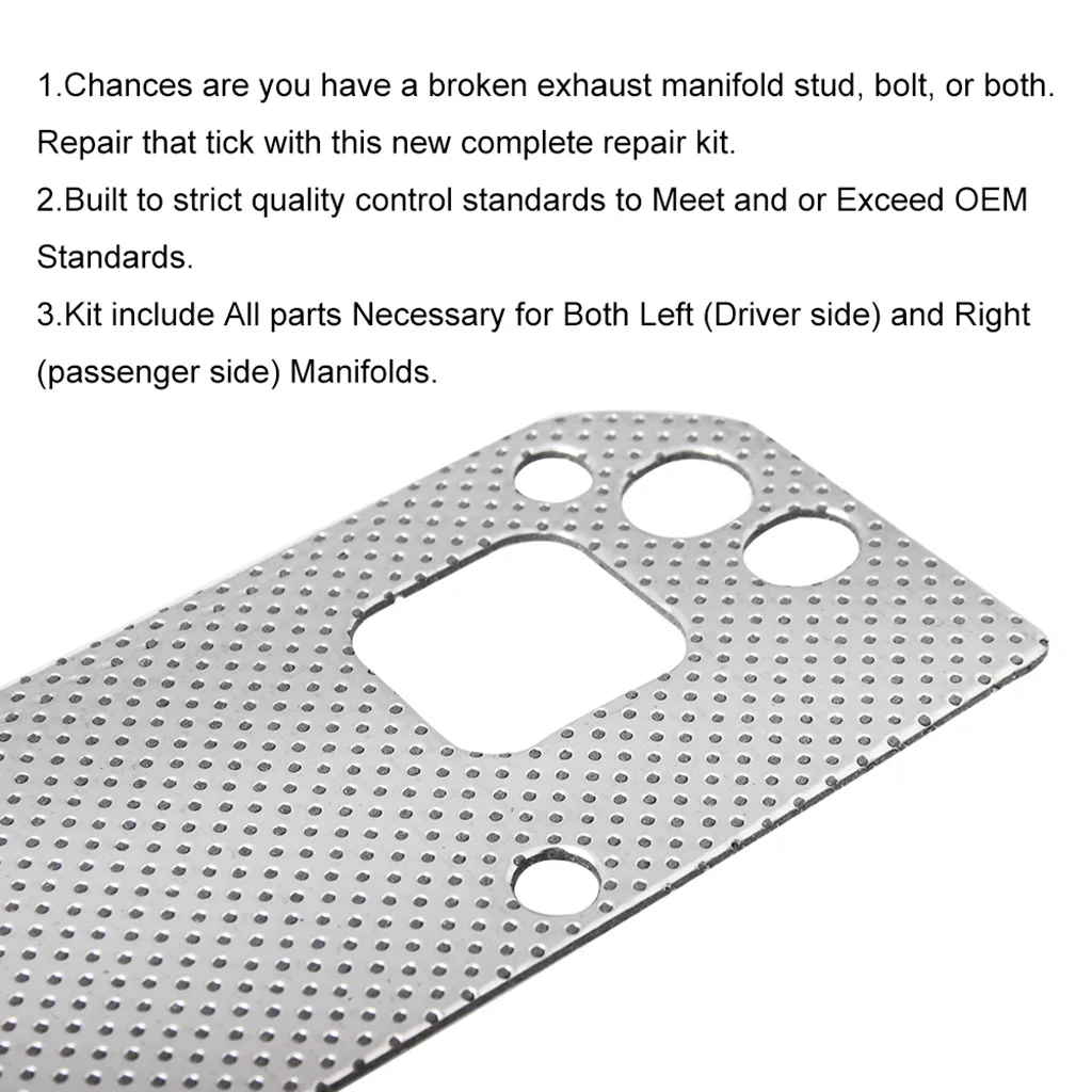 Exhaust Manifold Gasket Bolts Stud Kit Fit For Dodge Ram 1500 2500 3500 V8 5.7L