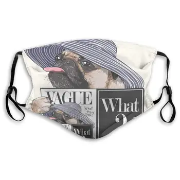 

Mouth Masks Funny Pug Reading Magazine Reusable Anti Dust Face Mask Filters for Kids Girls Boys