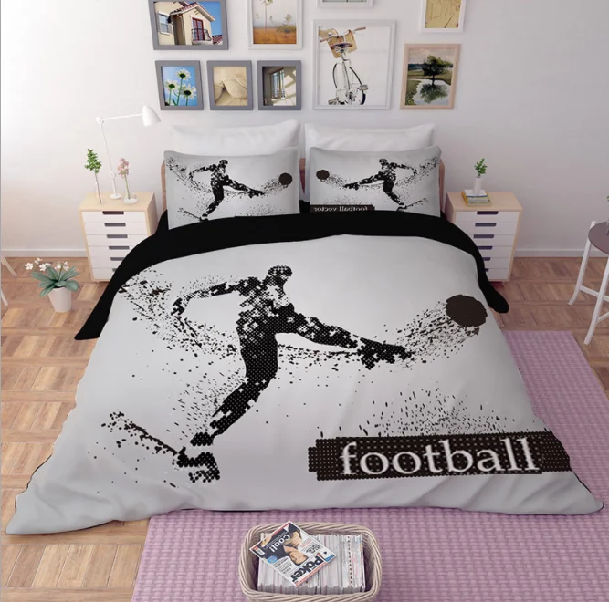 Comfortable queen size bed cover pillow cover 1.5m bed set sport bed cover king grade comfortable bed cover 3pcs various styles