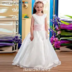 Один элемент, 100% реальное фото, розовый пояс, платье принцессы с цветочным узором для маленьких девочек, детское платье для свадебной