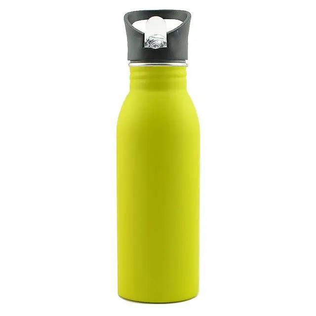 Детская бутылка для воды, портативная нержавеющая сталь, наружная Спортивная бутылка для путешествий, кемпинга, холодной воды, чайник, цветная однотонная простая чашка - Цвет: Цвет: желтый