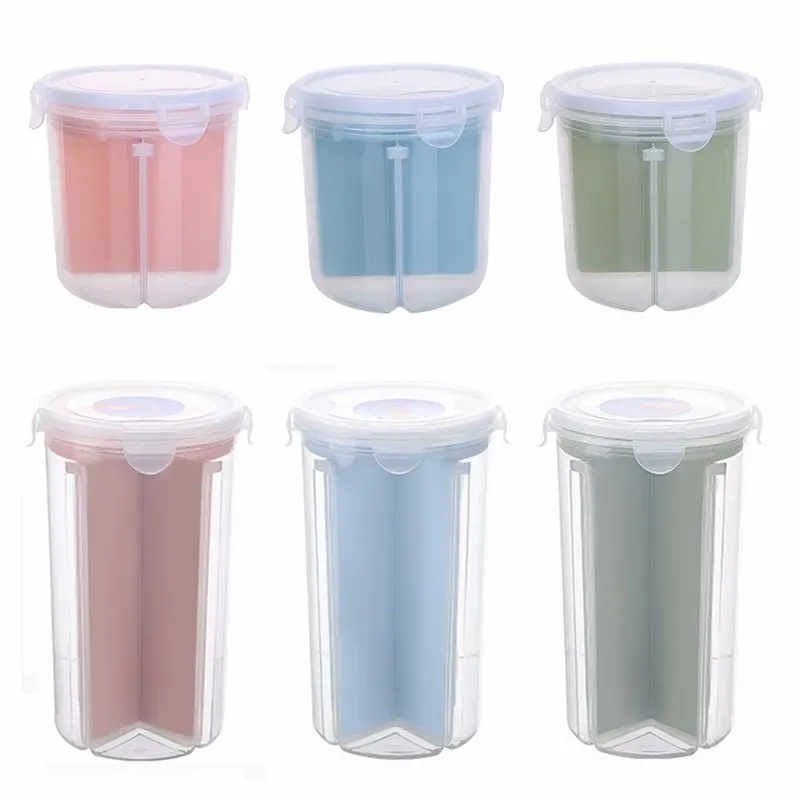 Рис бобы Stoarge Jar с крышкой уплотнения 4 решетки Холодильник Хранения Пищи Контейнер пластиковый кухонный ящик для хранения