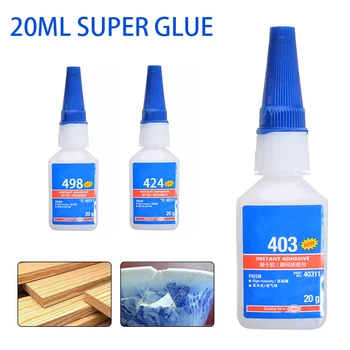 

1pcs 20ml Super Glue Adhesive 403/498/424 High Strength Super Glue Instant Adhesive for Metal Plastic Wood Use