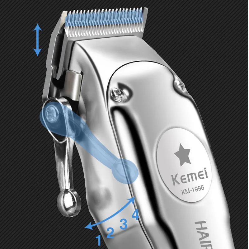 Kemei электрический триммер для волос KM-1996 масляная голова профессиональная электрическая машинка для стрижки волос удаление волос Резак для волос перезаряжаемый металлический корпус