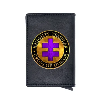 

Vintage Knights Templar Cross Of Honor Digital Printing Card Holder Wallets RFID Men Women Money Bag Male Short Purse