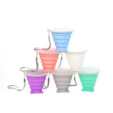 250 мл складные силиконовые чашки, телескопическая чашка, портативная, для спорта на открытом воздухе, кемпинга, чашка для воды, аксессуары для питья