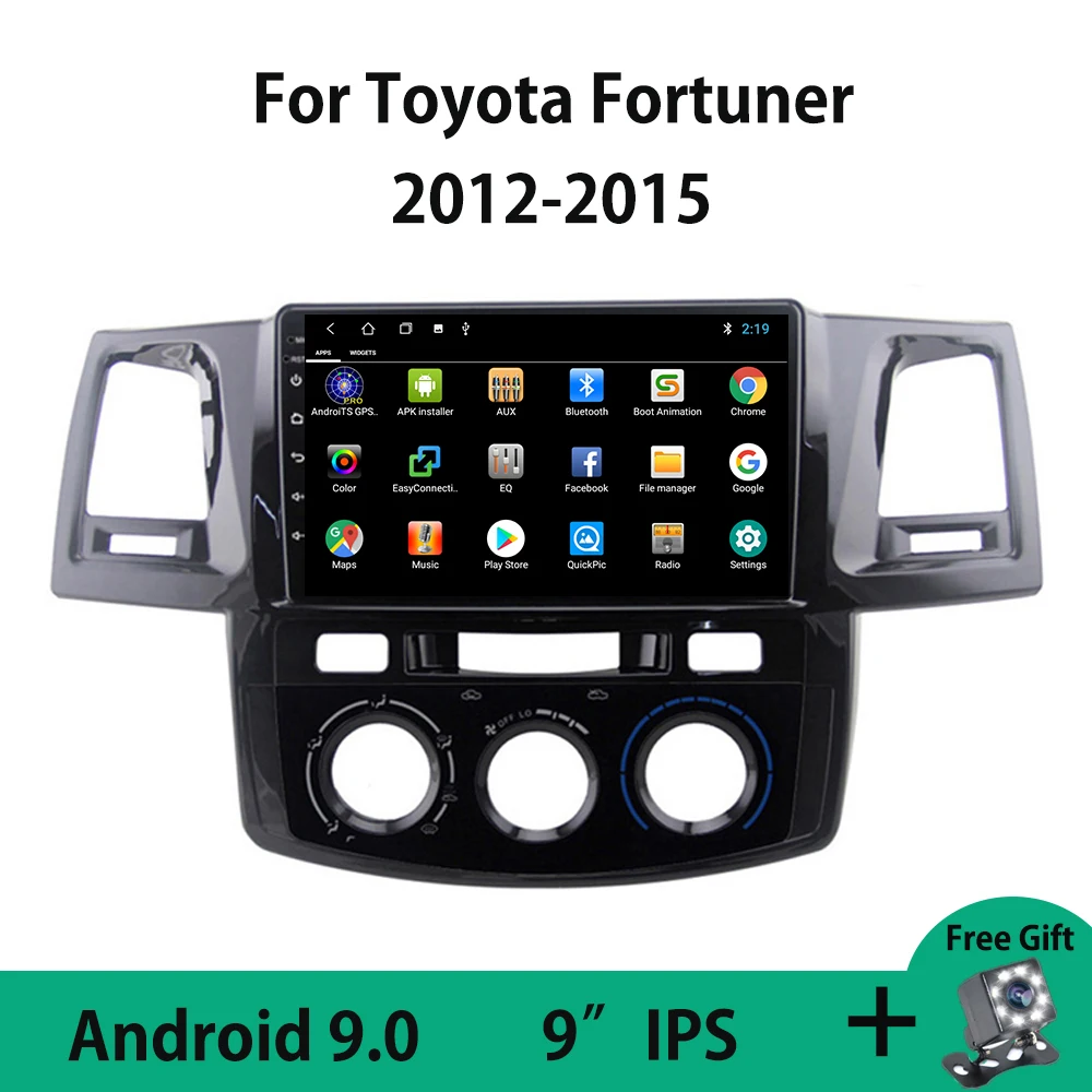 Android 9 0 Стерео GPS навигация видео мультимедийный плеер для Toyota Fortuner Hilux Revo Vigo 2012 2013