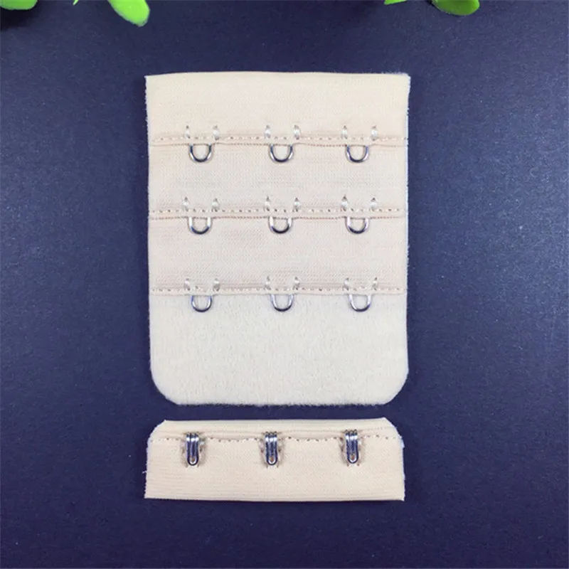 15 Sets Factory Direct 3 Rows 3 Hooks Bra Extender Skin Color Hook Eye Tape  Stainless Steel Closures for Woman Underwear