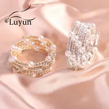 Luyun ювелирный браслет с жемчугом на руку, розовое золото, роскошный нержавеющий женский Стальной браслет, браслет дружбы, бохо, ручная цепочка