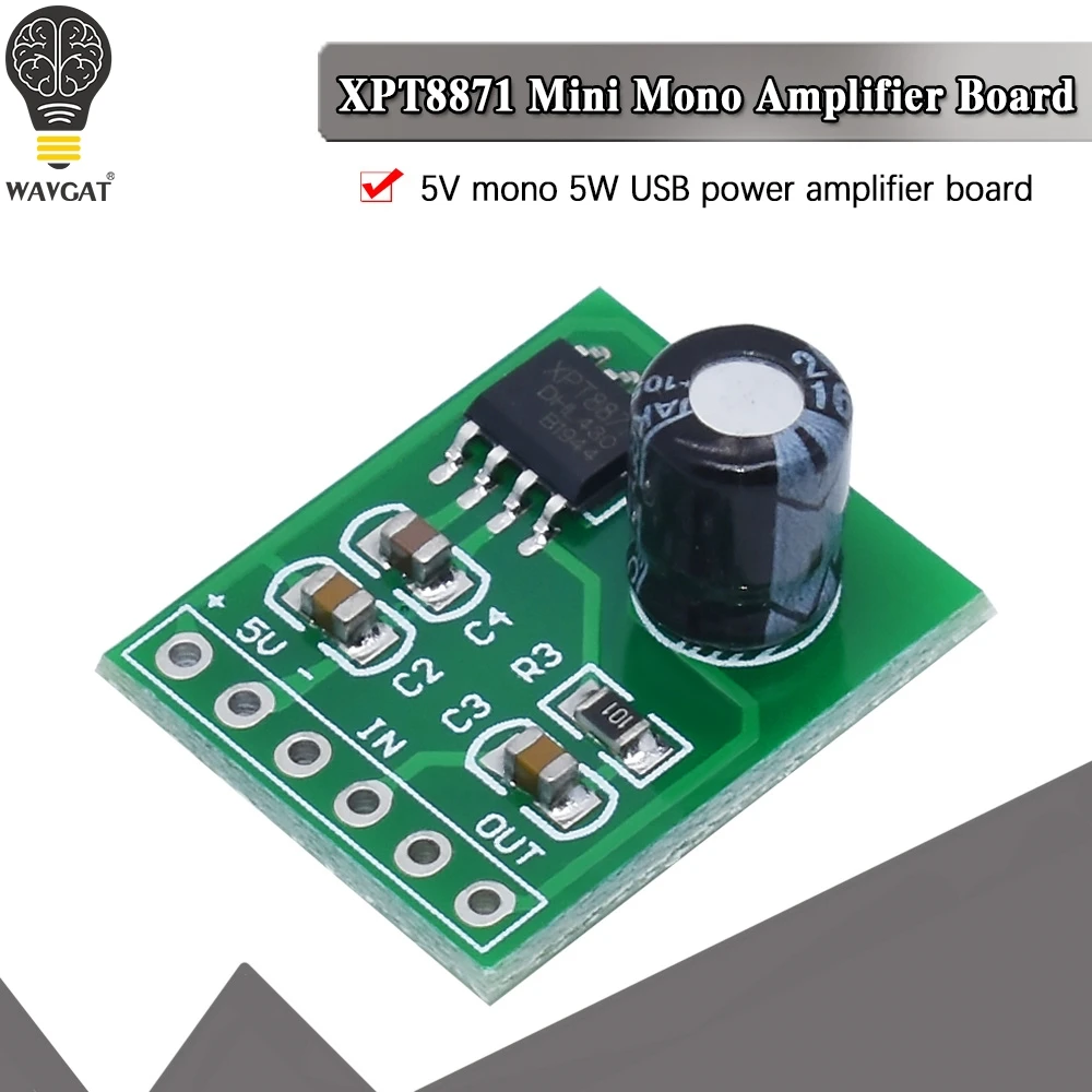 XH-M125 XPT8871 Mono Amplifier Board DC 5V 1A 5W Audio Placa Amplificador Mini Speaker Sound Volume Control | Электронные