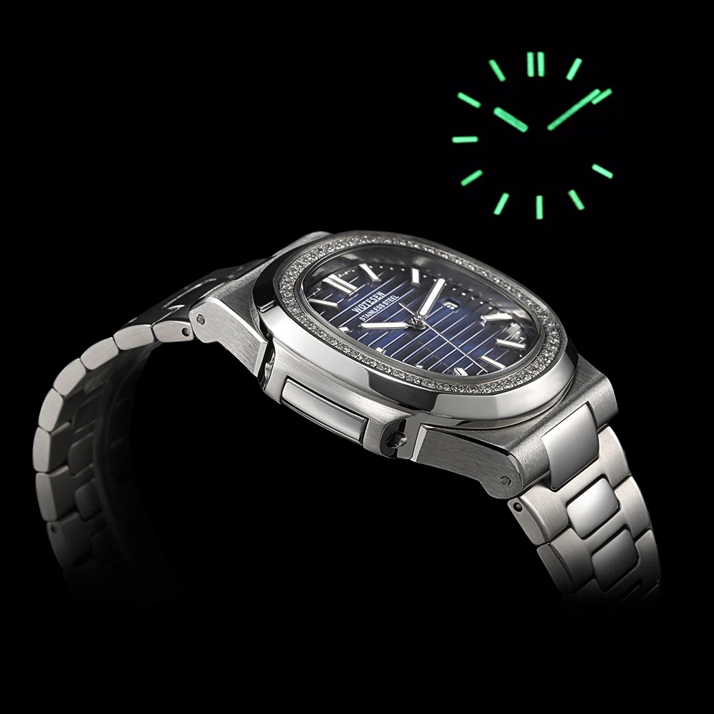 Часы Patek мужские водонепроницаемые из нержавеющей стали брендовые Роскошные