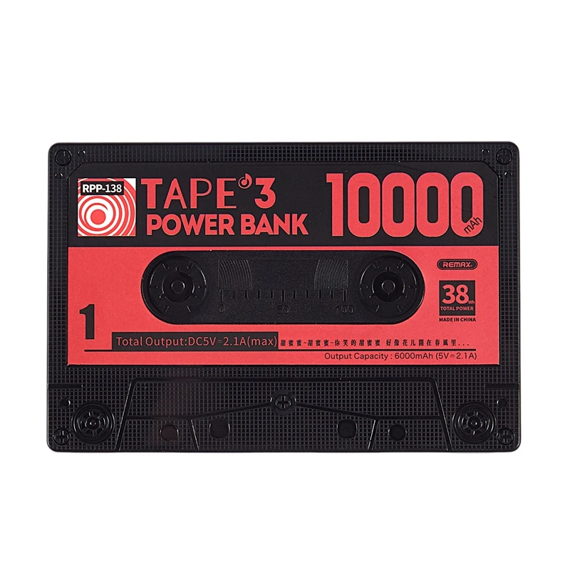 Remax классический ретро ленточный дизайн Мобильная мощность 10000 мАч Внешний аккумулятор Двойной USB, цифровой дисплей, светодиодный светильник портативный внешний аккумулятор