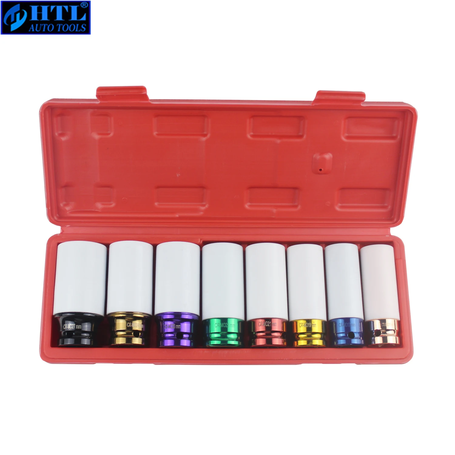 8pcs  Thin Wall Alloy Wheel Nut Socket Master Kit 1/2 Drive 15mm 17mm 19mm 21mm 22mm 24MM 27MM 1/2