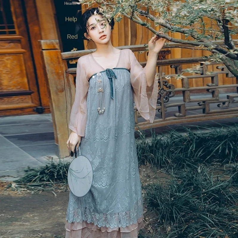 

Improved version of Hanfu modern dress ancient style Han element women's retro Chinese style super fairy girl life dress