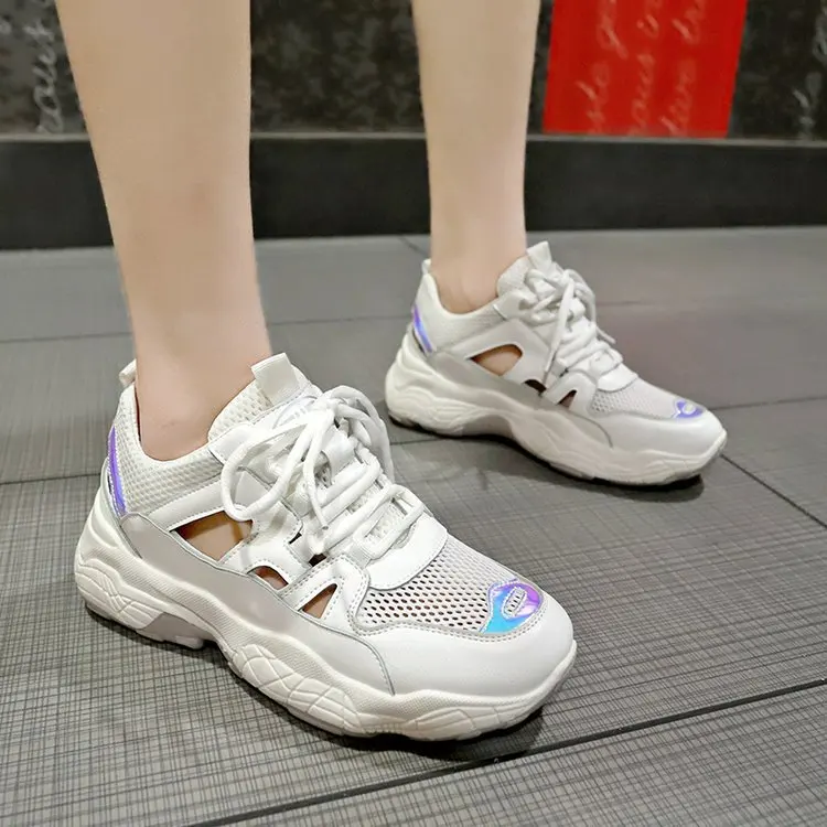 

Girls Shoe Sandals Women's 2019 Summer New Style Korean-style Hollow out Breathable Porous Shoes Flat Gladiator Sandals Transpor