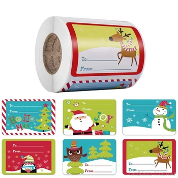 

250pcs 6 Designs Adhesive Christmas Gift Name Tags XMAS Stickers Present Seal Labels Christmas Decals Gift O23 20 Dropshipping