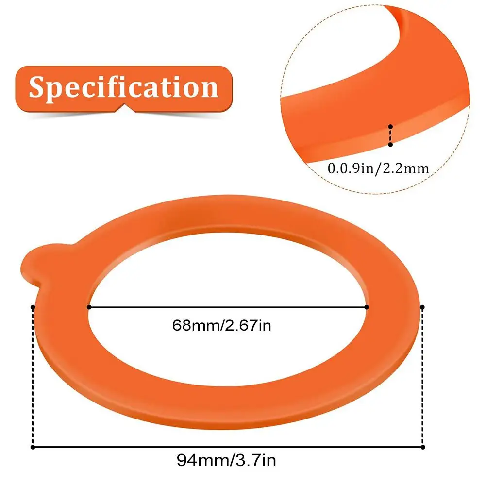 20 Pack Silicone Replacement Gasket Airtight Rubber Seals Rings For Mason Jar Lids Leak-proof Canning For Glass Clip Top Jars O