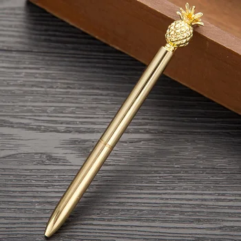 

Unique Gifts Writing Smooth School Ballpoint Pen Pineapple Diamonds Stationary Simple Office Metal Black Ink Business 1.0mm