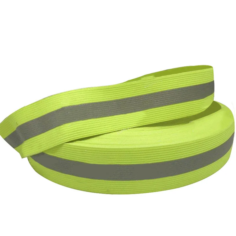 

Manufacturers Direct Selling Reflective Elastic Band Fluorescein Elasticity Reflective Tape Clothing Elastic Reflective Woven Ta