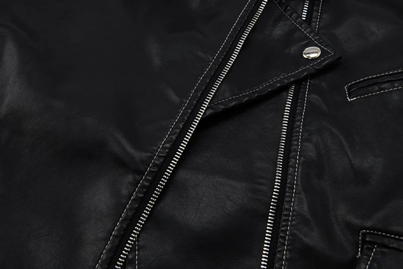 [EAM] Loose Fit Black Pu Leather Pocket Short Jacket New Lapel Long Sleeve Women Coat Fashion Tide Autumn Winter 1K530