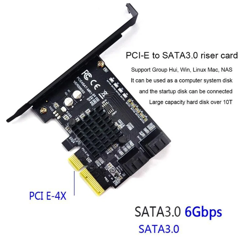 

Hard Disk Support For RAID Drive SATA 3.0 Data Transfer Riser Card IPFS Expansion Card 4 Port 6G To PCI-E 88SE9230 For RAID Card