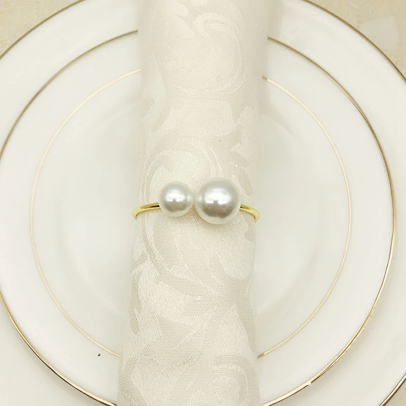 Botique-12Pcs, кольцо для салфетки, держатель, жемчужная металлическая для салфеток, пряжка на Рождество, свадьбу, вечеринку, Золотая салфетка, круг для ужина