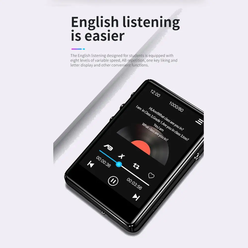 Bluetooth MP4 плеер 2,4 дюймов полный сенсорный экран FM радио Запись электронная книга Музыка Видео плеер встроенный динамик для детей